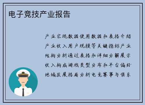 电子竞技产业报告